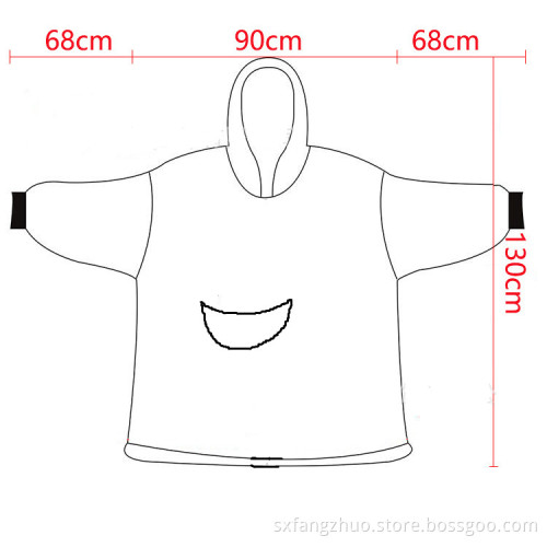 wholesale cozy wearable throw blanket hoodie printed